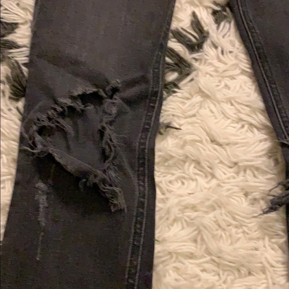Rag & Bone Black Skinny Rock w Holes 26 - Picture 4 of 8